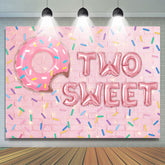 Lofaris Pink Brick And Donut 2nd Sweet Birthday Party Backdrop
